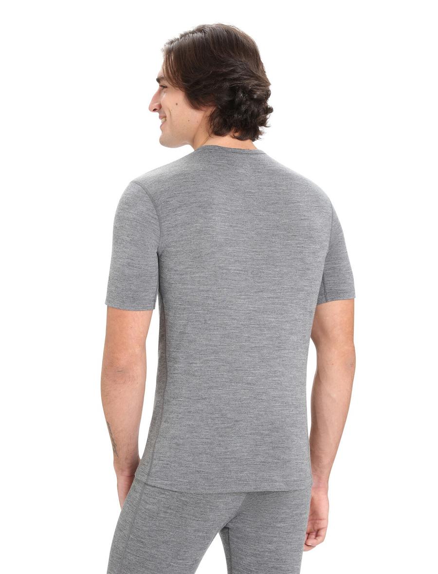 Gritstone Heather Icebreaker Merino 200 Oasis Short Sleeve Crewe Thermal Top Men's Base Layers | AU 1389TCEV